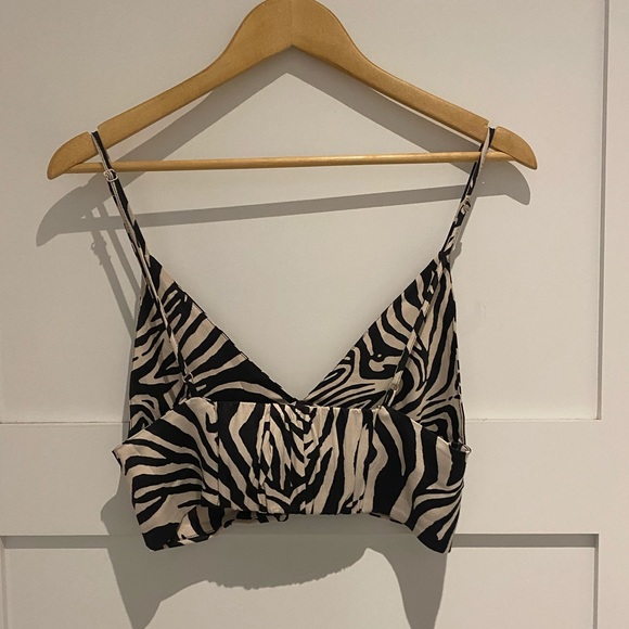 Zara Zebra Print Crop Top - Picture 2 of 3